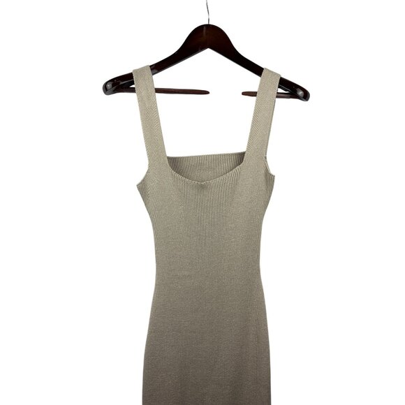 Women’s High Botany Medium Beige Knit Backless Bodycon Maxi Dress - Picture 2 of 5